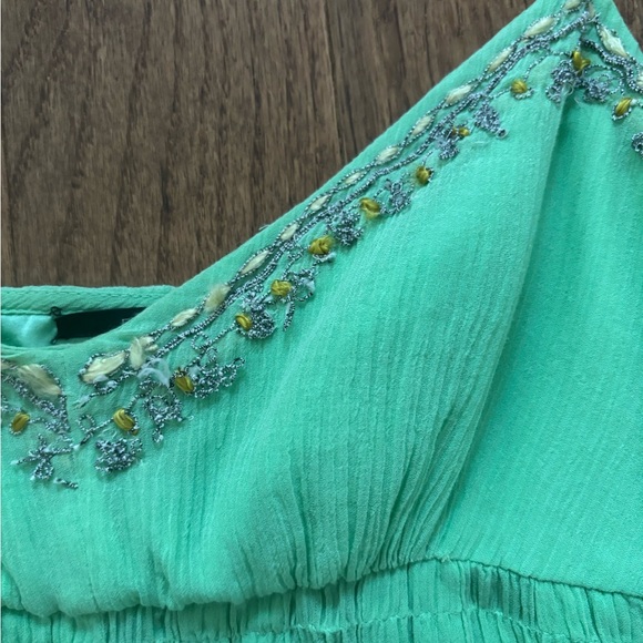 Elie Tahari green silk vintage embroidered ethereal babydoll tank top - Picture 5 of 6